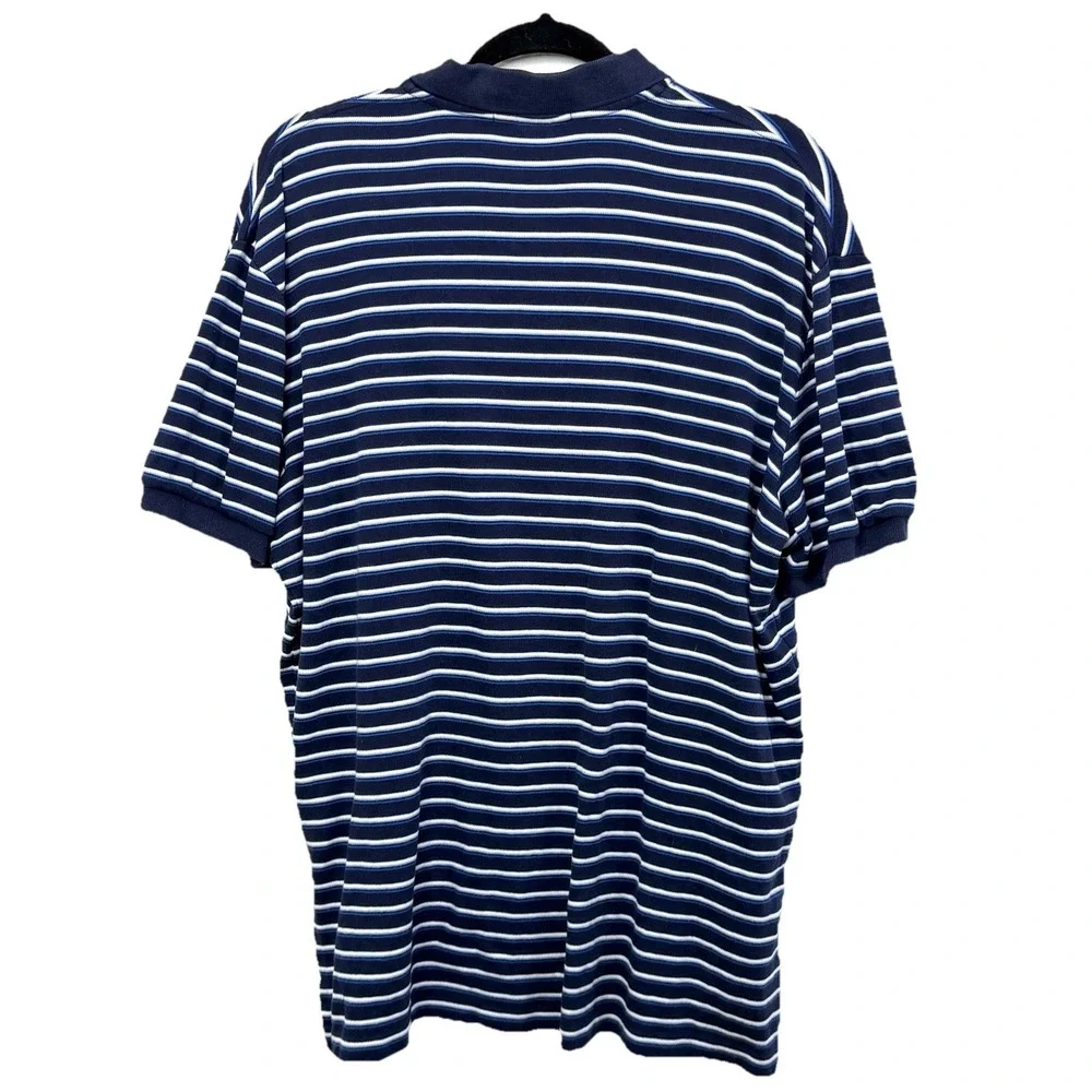 Polo Ralph Lauren Navy Blue Striped Polo Shirt‎ Men's Large Classic Fit